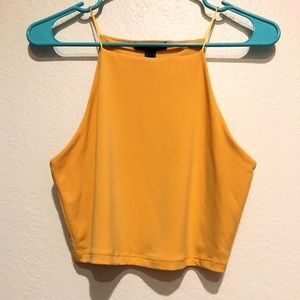 golden yellow halter top